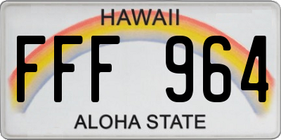 HI license plate FFF964