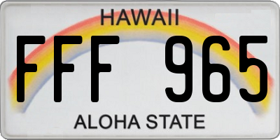 HI license plate FFF965
