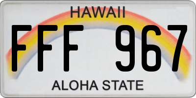 HI license plate FFF967