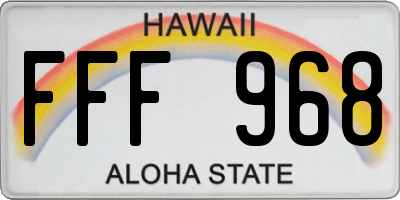 HI license plate FFF968