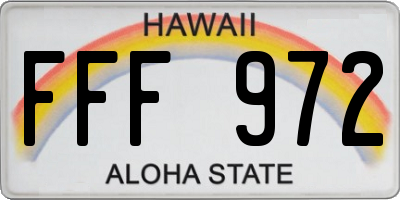 HI license plate FFF972