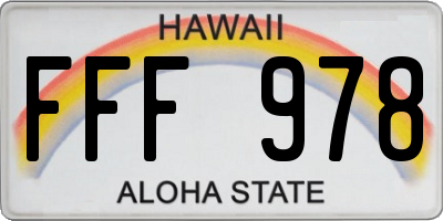 HI license plate FFF978
