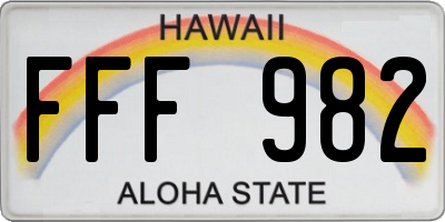 HI license plate FFF982