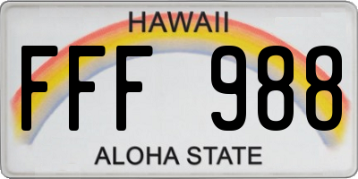 HI license plate FFF988