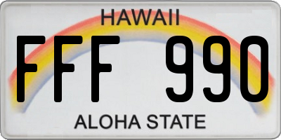 HI license plate FFF990