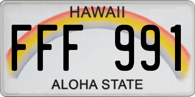 HI license plate FFF991