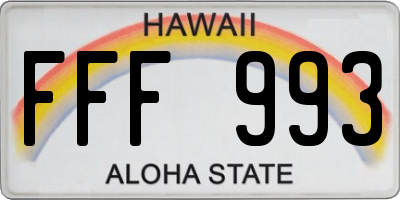 HI license plate FFF993