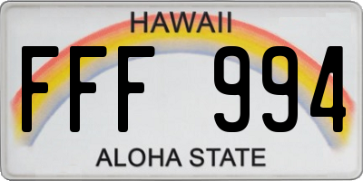 HI license plate FFF994
