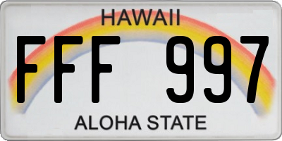 HI license plate FFF997