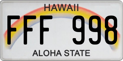 HI license plate FFF998