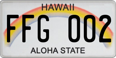HI license plate FFG002
