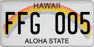 HI license plate FFG005