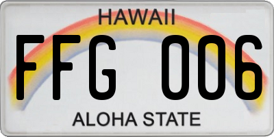 HI license plate FFG006