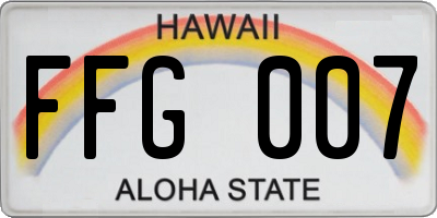 HI license plate FFG007
