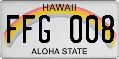 HI license plate FFG008