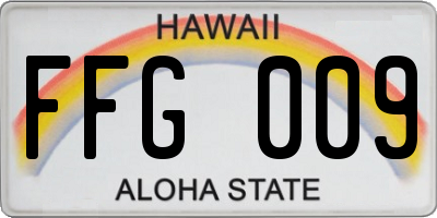 HI license plate FFG009