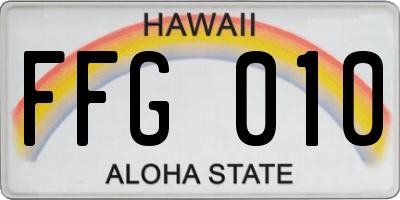 HI license plate FFG010