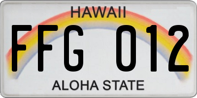 HI license plate FFG012