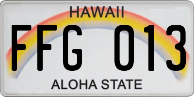 HI license plate FFG013