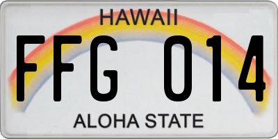 HI license plate FFG014
