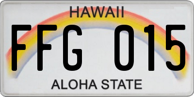 HI license plate FFG015