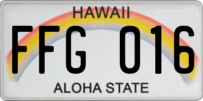 HI license plate FFG016