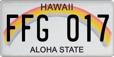 HI license plate FFG017
