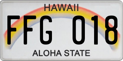 HI license plate FFG018
