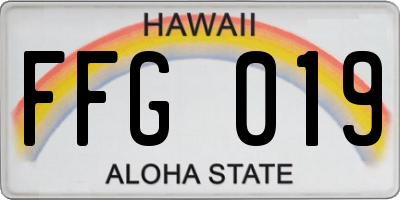 HI license plate FFG019