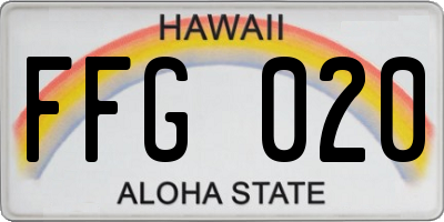 HI license plate FFG020