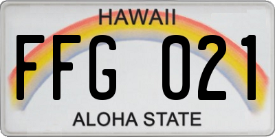 HI license plate FFG021