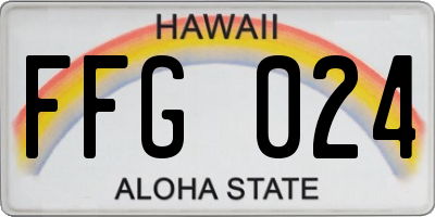 HI license plate FFG024