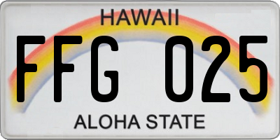 HI license plate FFG025