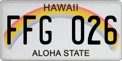 HI license plate FFG026