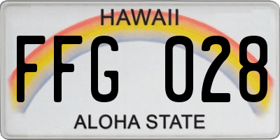 HI license plate FFG028