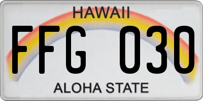 HI license plate FFG030