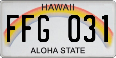 HI license plate FFG031
