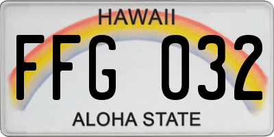 HI license plate FFG032