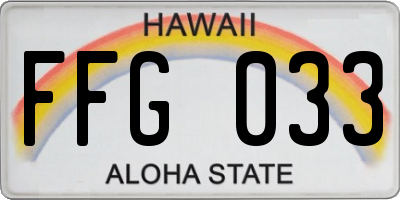 HI license plate FFG033