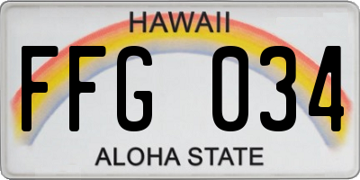 HI license plate FFG034
