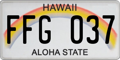 HI license plate FFG037