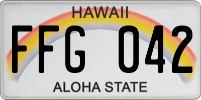 HI license plate FFG042