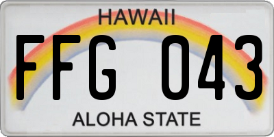 HI license plate FFG043