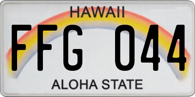 HI license plate FFG044