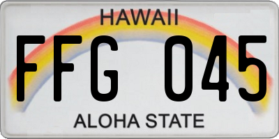 HI license plate FFG045