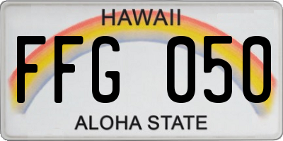 HI license plate FFG050