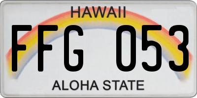 HI license plate FFG053