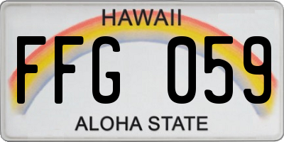 HI license plate FFG059