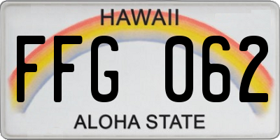 HI license plate FFG062