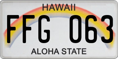 HI license plate FFG063